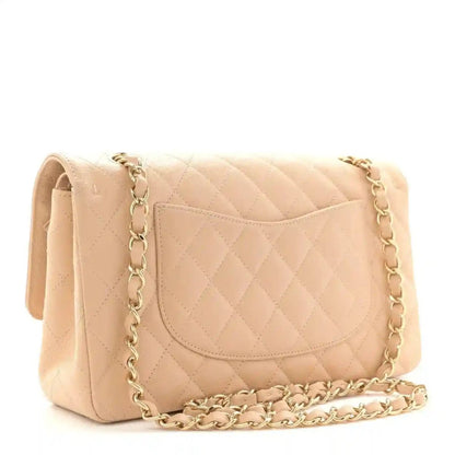 Chanel Caviar Quilted Medium Double Flap Bag in Beige - NEESTRA