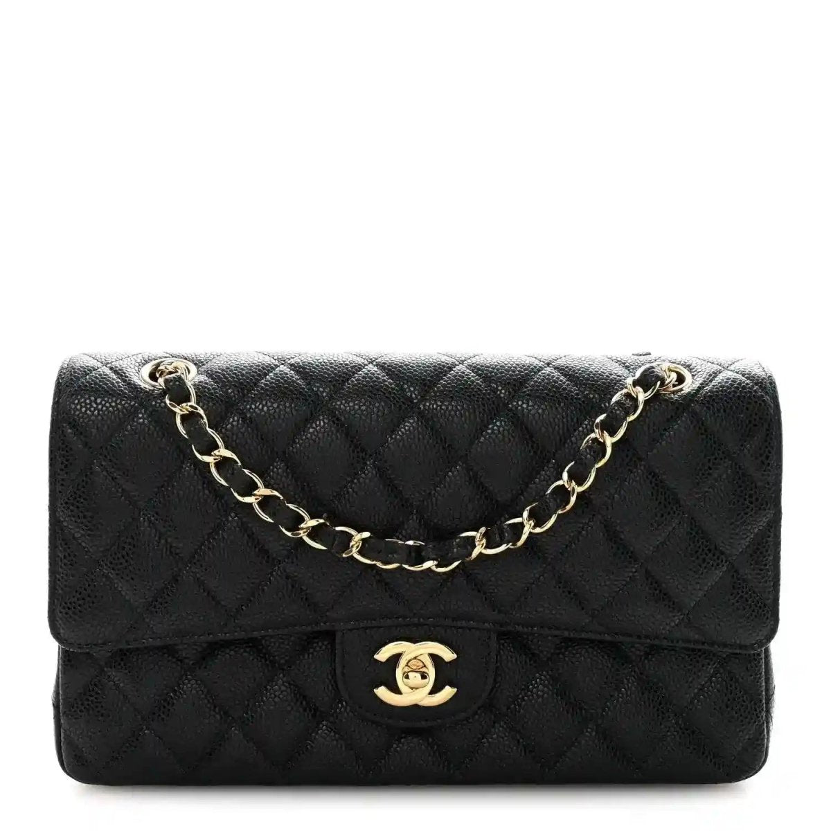 Chanel Caviar Quilted Medium Double Flap Bag in Black - NEESTRA
