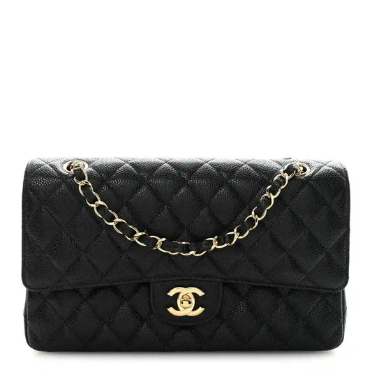 Chanel Caviar Quilted Medium Double Flap Bag in Black - NEESTRA