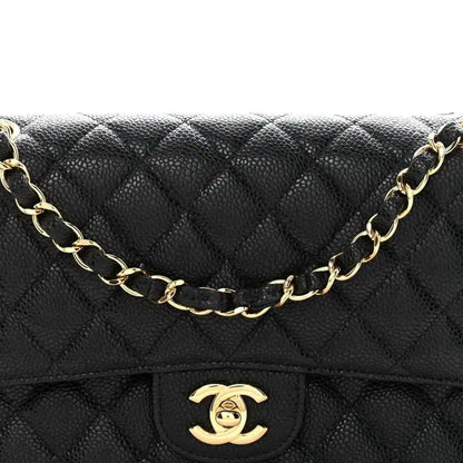 Chanel Caviar Quilted Medium Double Flap Bag in Black - NEESTRA