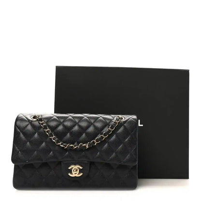 Chanel Caviar Quilted Medium Double Flap Bag in Navy Blue - NEESTRA