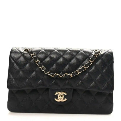 Chanel Caviar Quilted Medium Double Flap Bag in Navy Blue - NEESTRA
