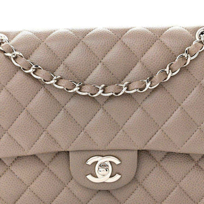 Chanel Caviar Quilted Medium Double Flap Bag in Taupe - NEESTRA