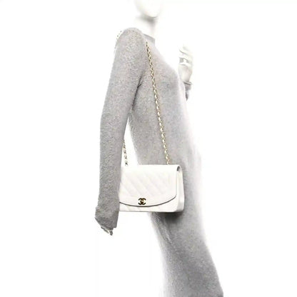 Chanel Caviar Quilted Medium Single Flap Bag in White - NEESTRA