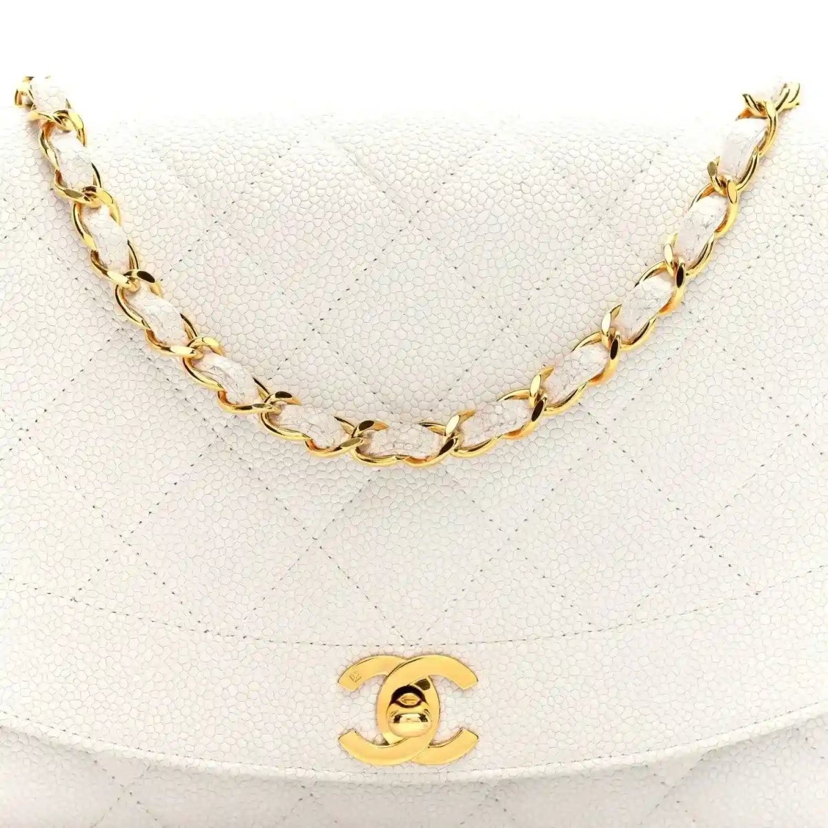 Chanel Caviar Quilted Medium Single Flap Bag in White - NEESTRA