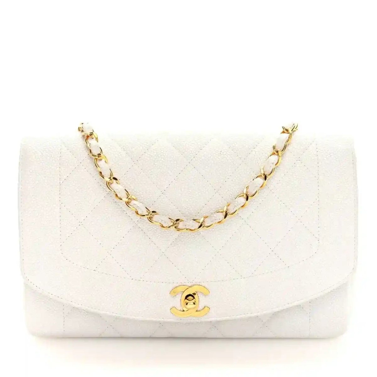Chanel Caviar Quilted Medium Single Flap Bag in White - NEESTRA