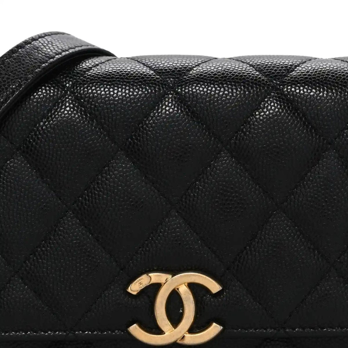 Chanel Caviar Quilted Mini Bracelet On Chain Wallet Black - NEESTRA