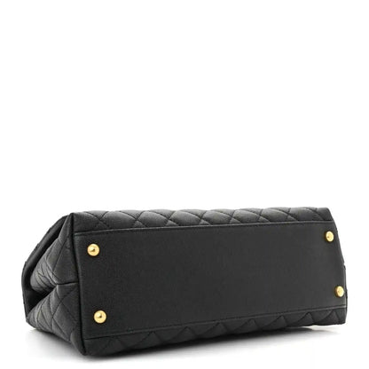 Chanel Caviar Quilted Small Coco Handle Flap Bag Black - NEESTRA