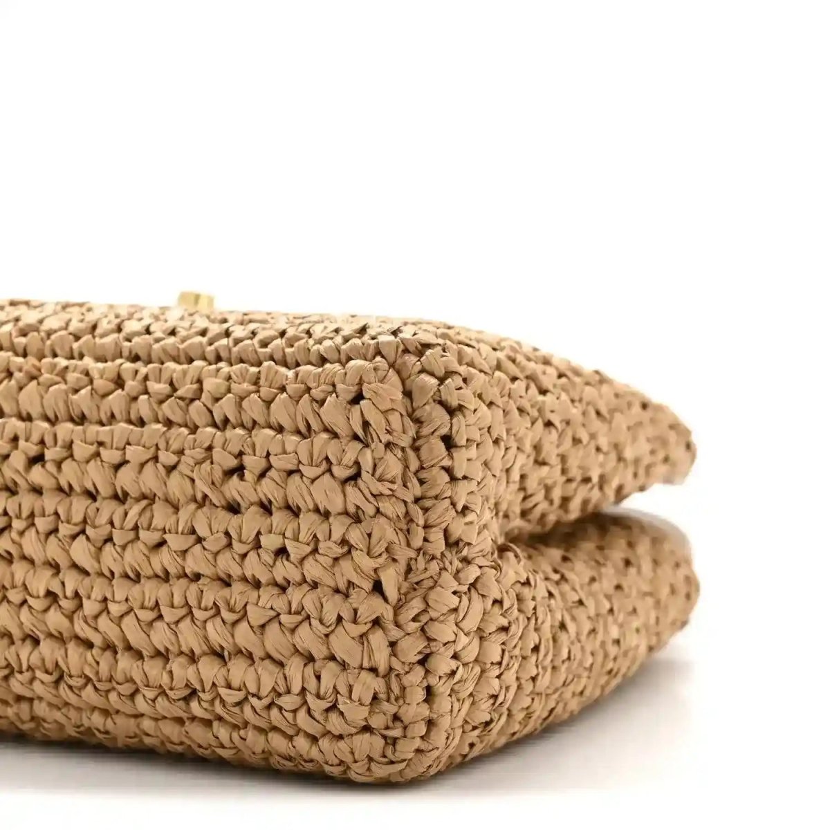 Chanel Dark Beige Braided Raffia Nano Kelly Flap Bag - NEESTRA