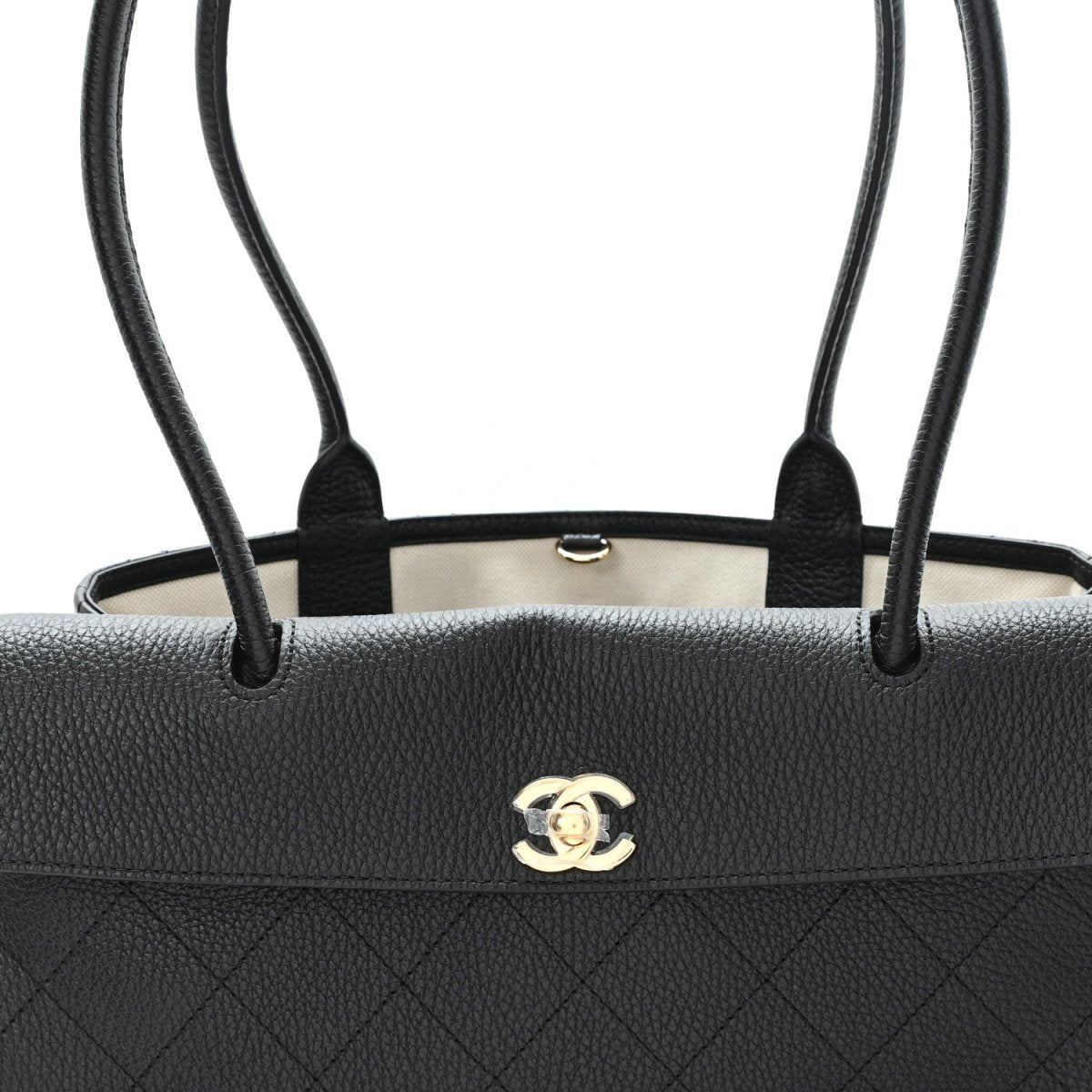 CHANEL Grained Calfskin Stitched Urban Essentials Small Shopping Bag Black - NEESTRA