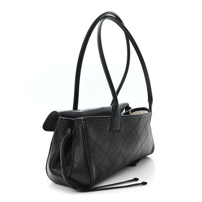 CHANEL Grained Calfskin Stitched Urban Essentials Small Shopping Bag Black - NEESTRA