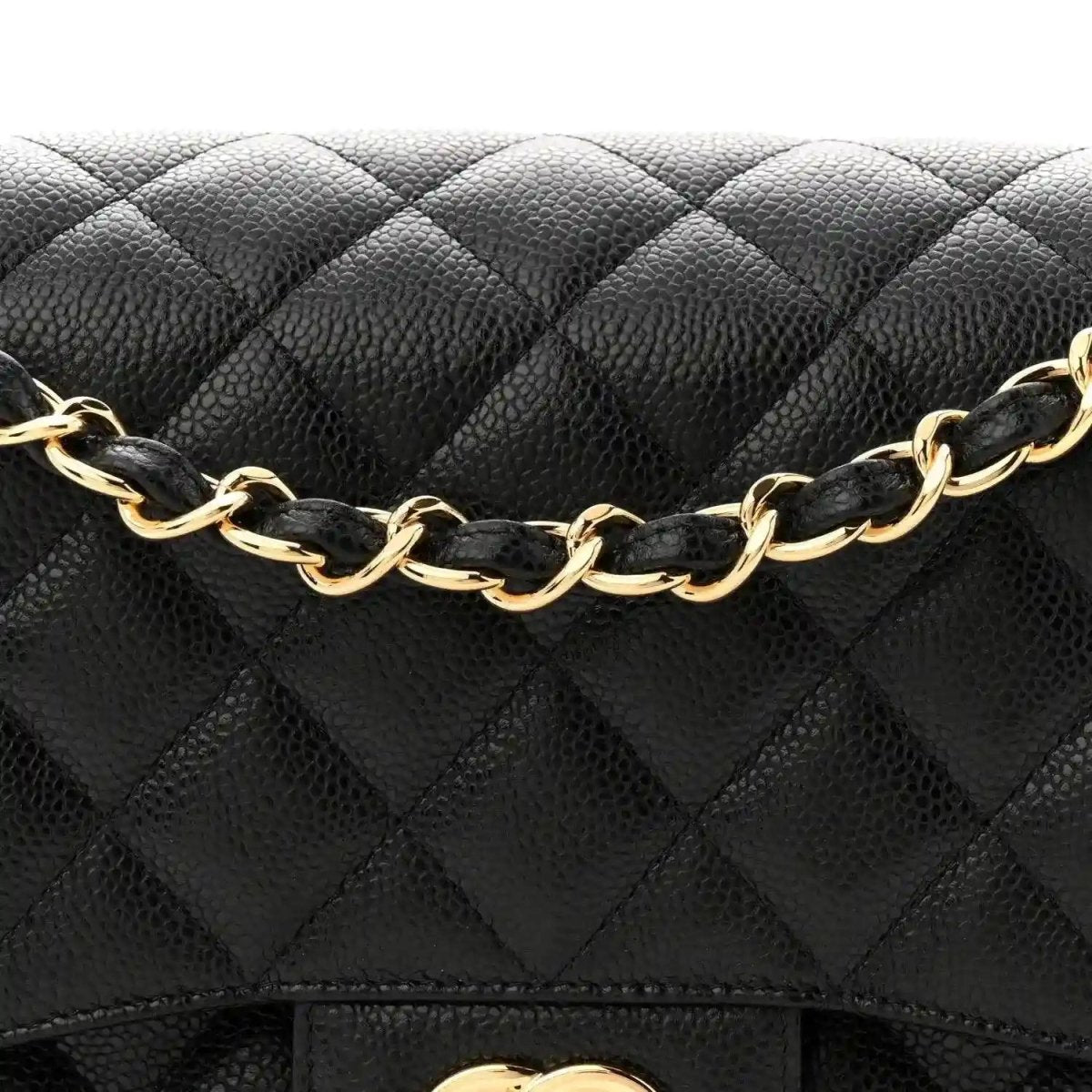 Chanel Jumbo Double Flap Bag in Black Caviar Leather - NEESTRA