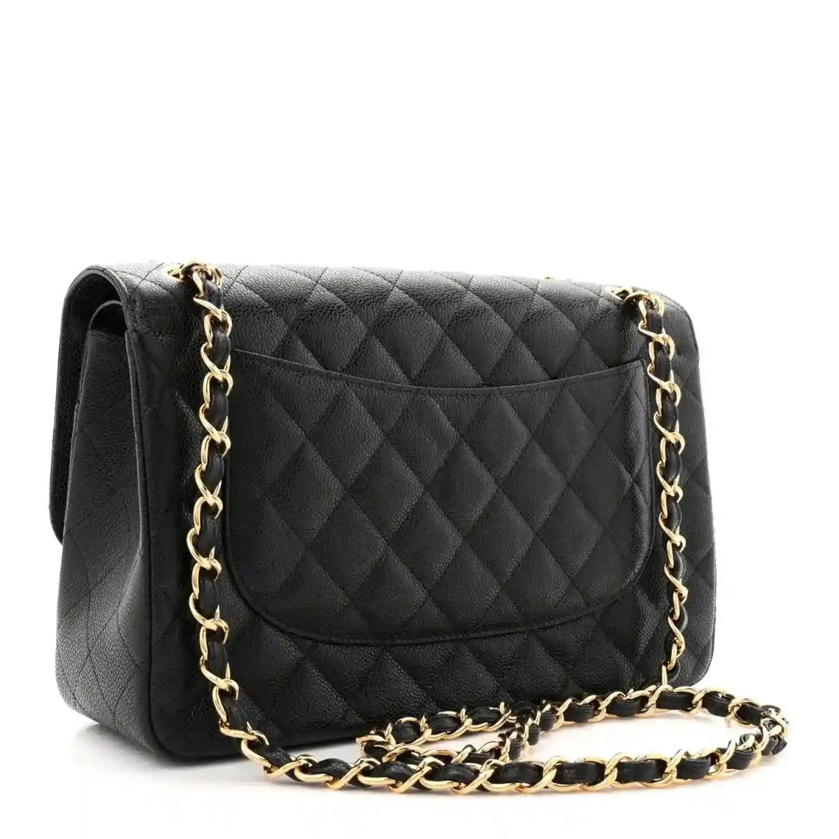Chanel Jumbo Double Flap Bag in Black Caviar Leather - NEESTRA