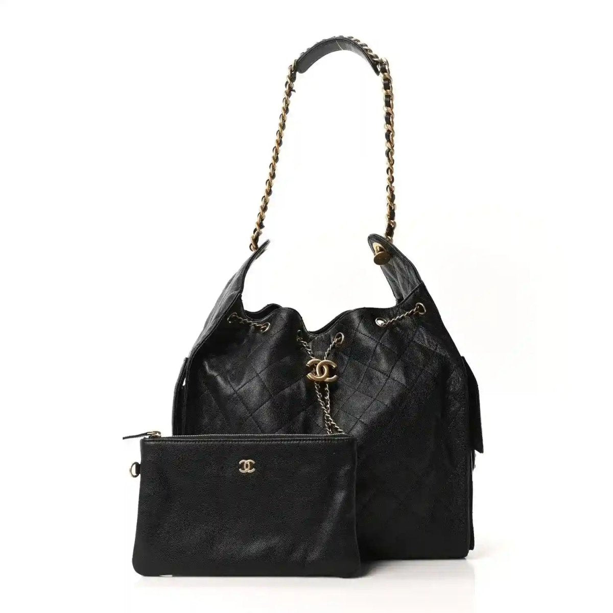 Chanel Medium Caviar Quilted 25 Handbag in Black Calfskin Leather - NEESTRA