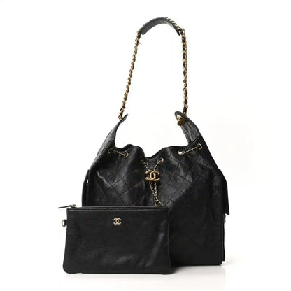 Chanel Medium Caviar Quilted 25 Handbag in Black Calfskin Leather - NEESTRA