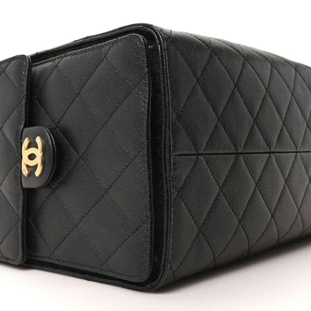 Chanel Medium Caviar Quilted 25 Handbag in Black Calfskin Leather - NEESTRA