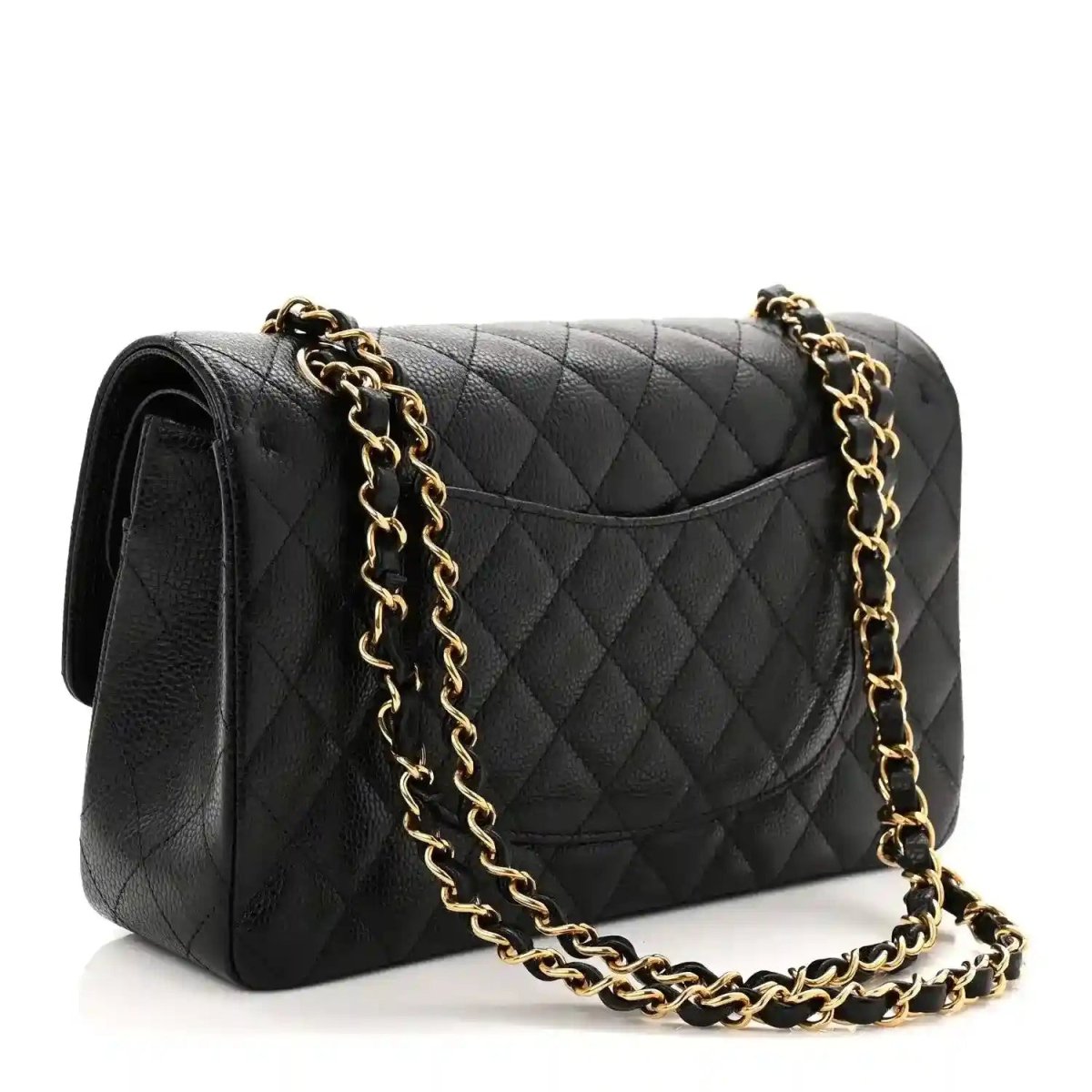Chanel Medium Classic Double Flap Bag in Black Caviar Leather - NEESTRA