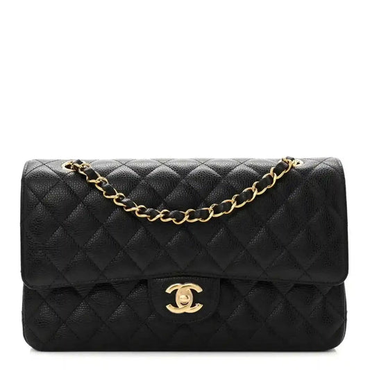 Chanel Medium Classic Double Flap Bag in Black Caviar Leather - NEESTRA