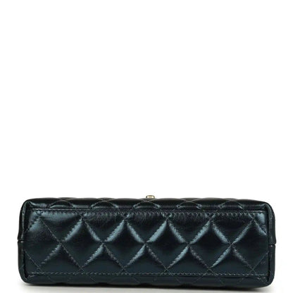 Chanel Metallic Blue Calfskin Small Kelly Shopper Brushed Gold Hardware - NEESTRA