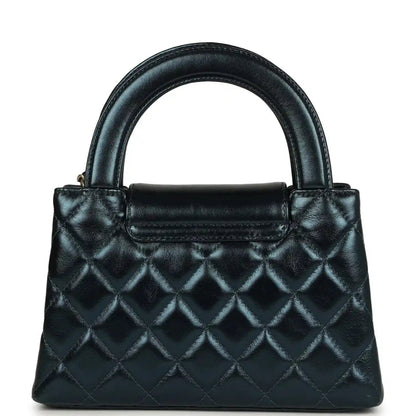 Chanel Metallic Blue Calfskin Small Kelly Shopper Brushed Gold Hardware - NEESTRA