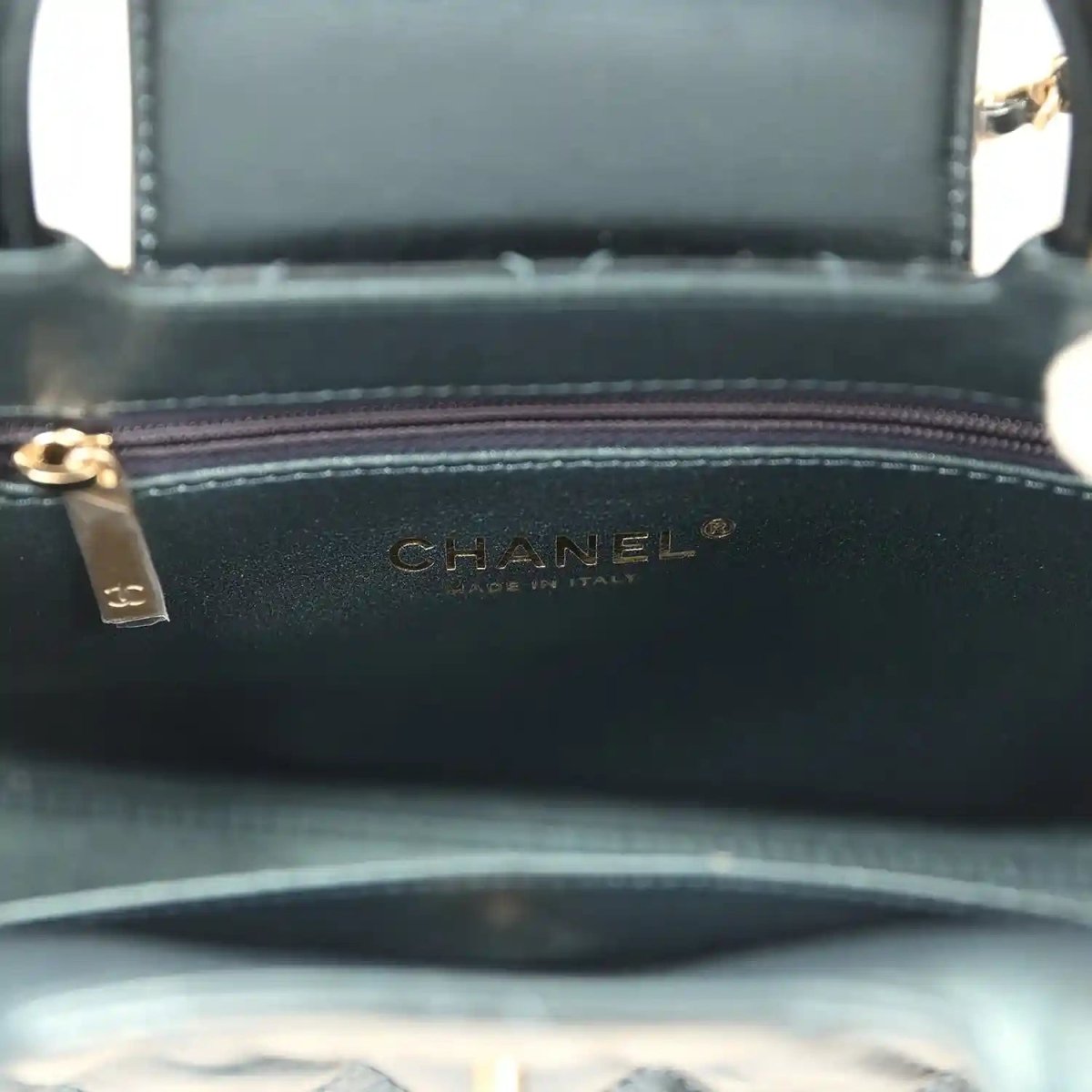 Chanel Metallic Blue Calfskin Small Kelly Shopper Brushed Gold Hardware - NEESTRA