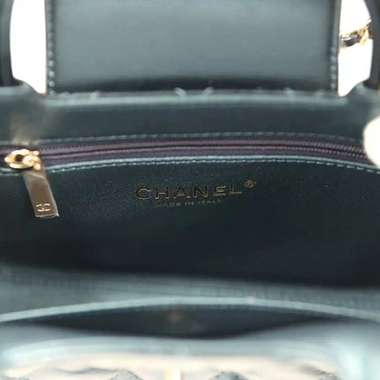 Chanel Metallic Blue Calfskin Small Kelly Shopper Brushed Gold Hardware - NEESTRA
