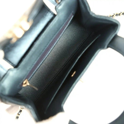 Chanel Metallic Blue Calfskin Small Kelly Shopper Brushed Gold Hardware - NEESTRA