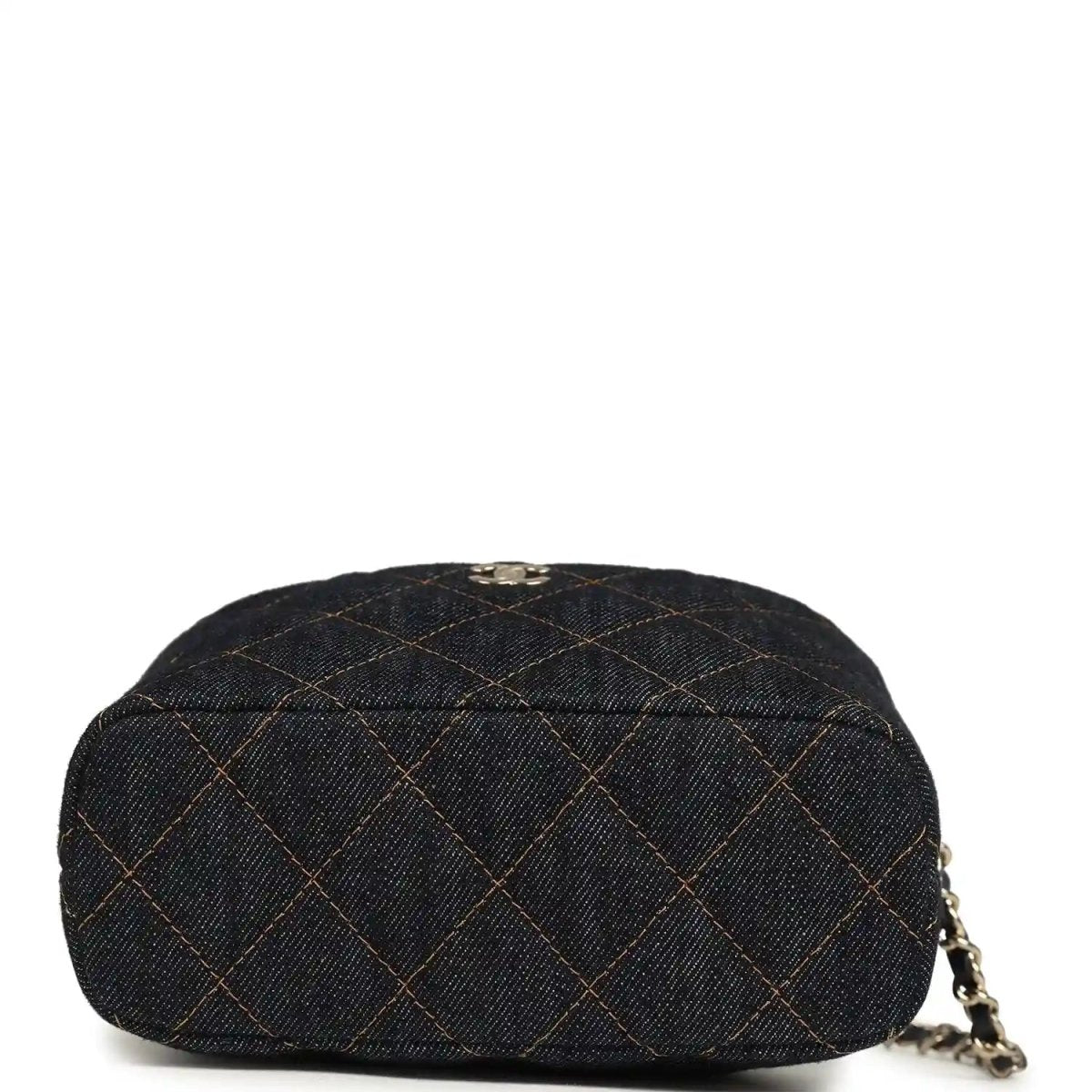Chanel Mini Hobo Pouch in Dark Blue Denim Gold Hardware - NEESTRA