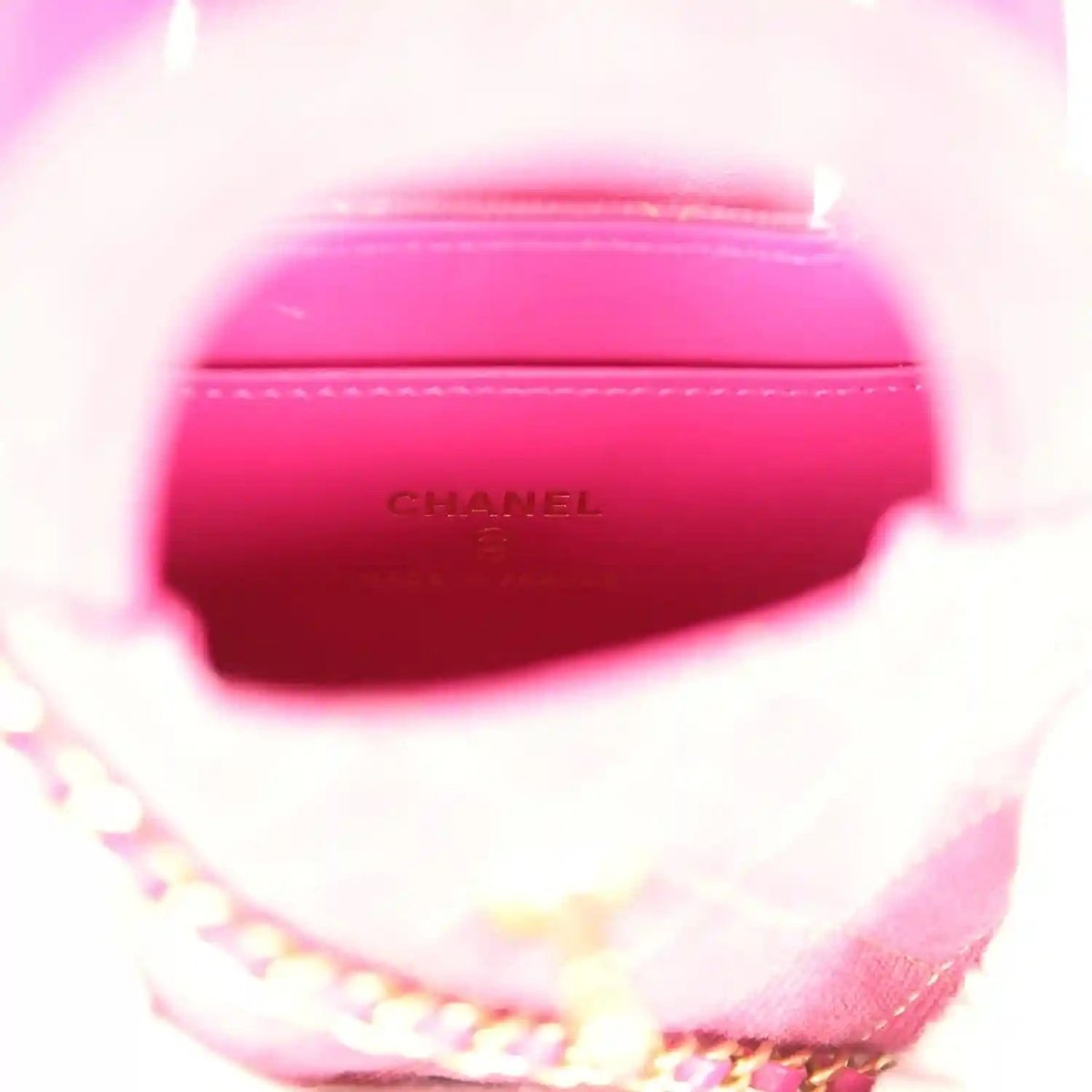 Chanel Nano Kelly Shopper in Fuchsia Washed Denim Brushed Gold - NEESTRA
