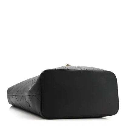 Chanel Quilted Calfskin Large Shopping Tote Bag Black - NEESTRA
