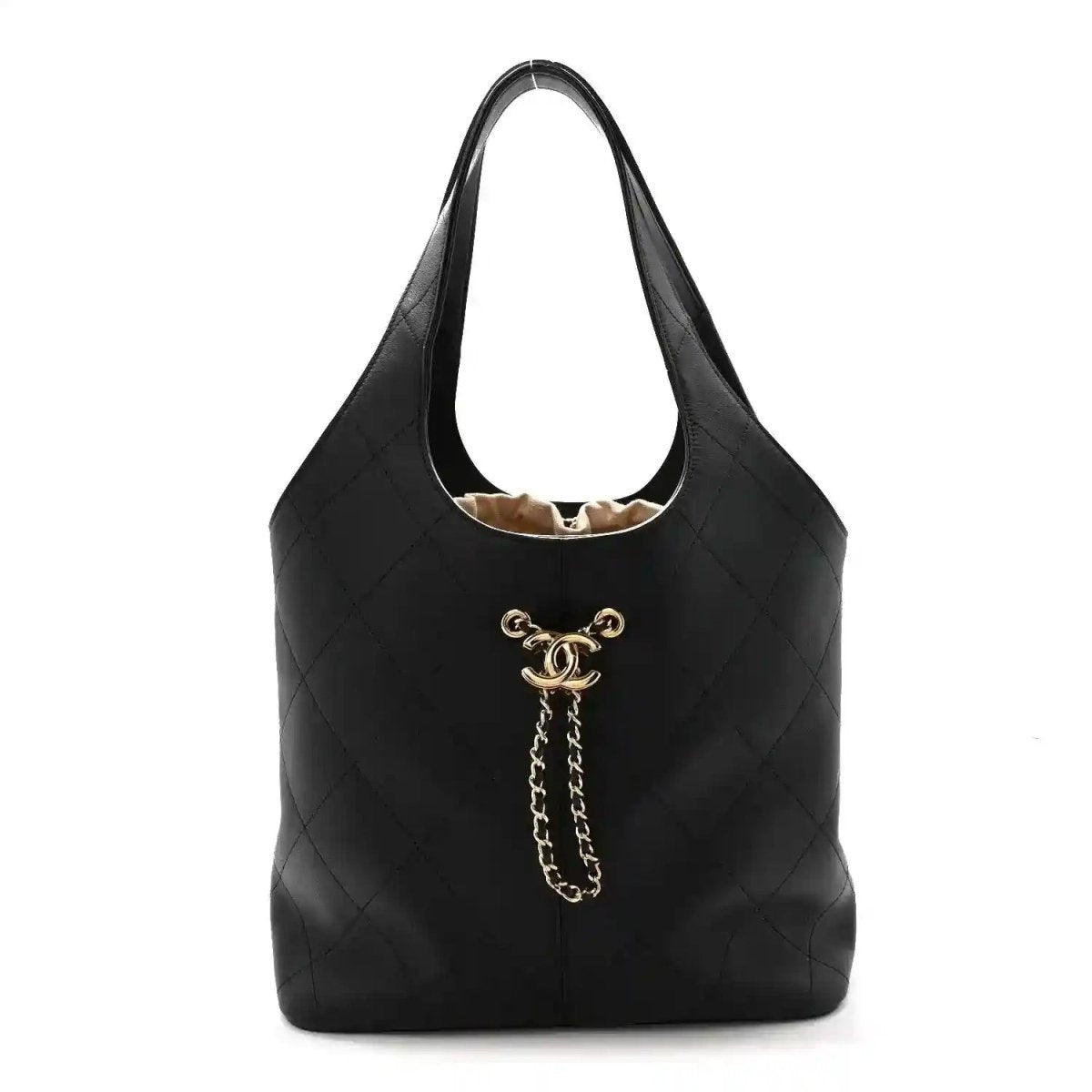 Chanel Quilted Calfskin Large Shopping Tote Bag Black - NEESTRA