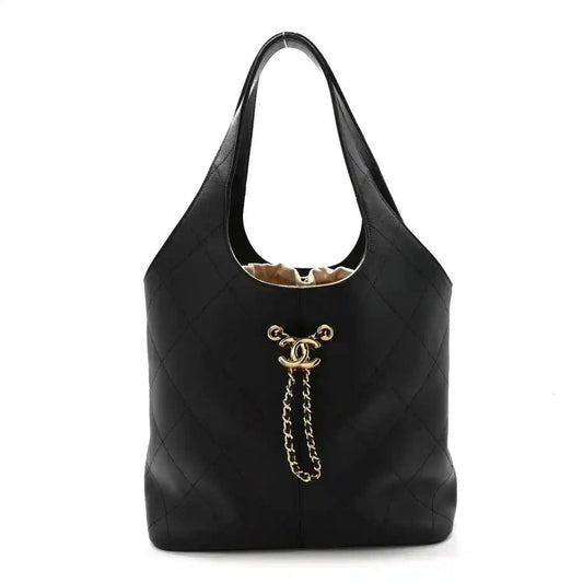 Chanel Quilted Calfskin Large Shopping Tote Bag Black - NEESTRA