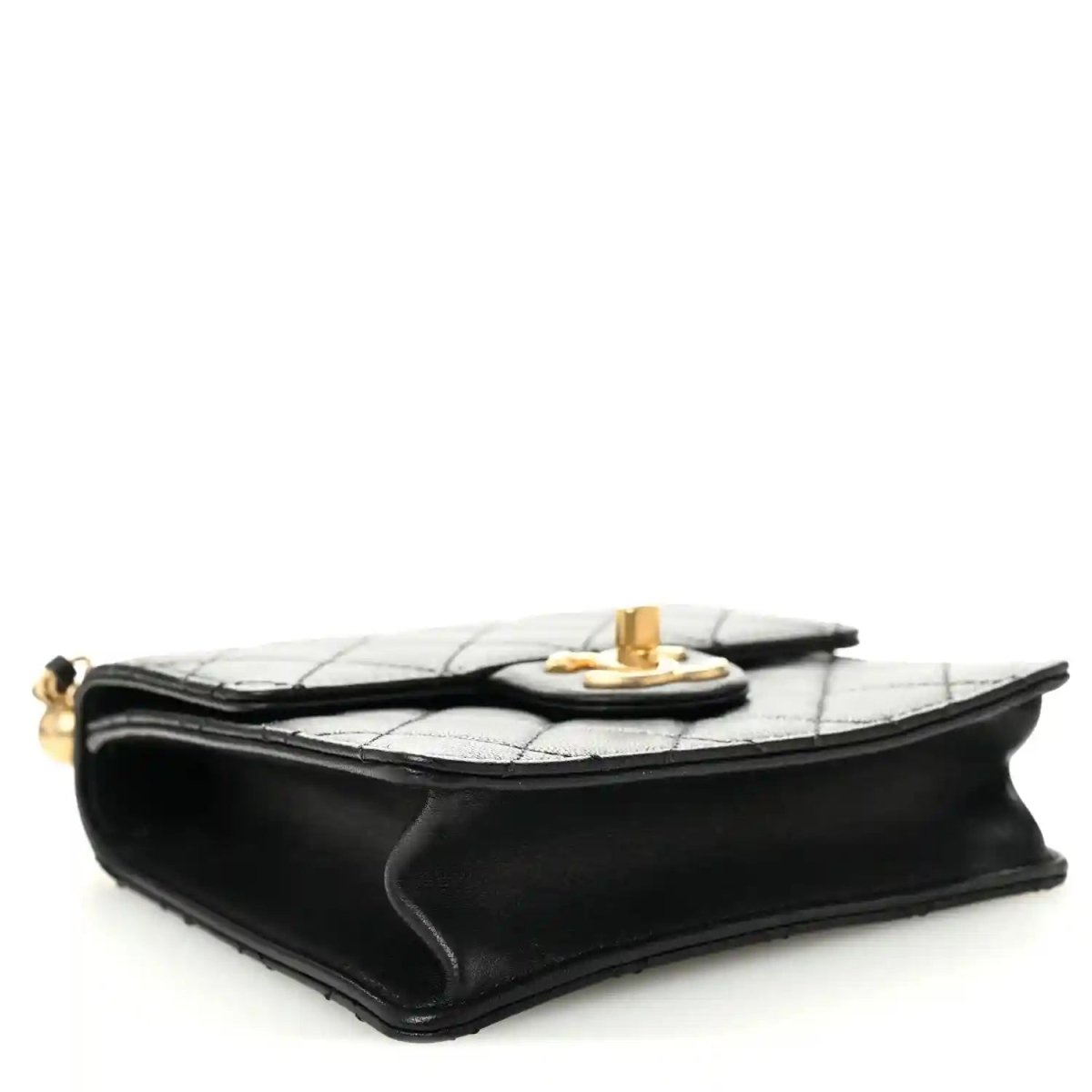 Chanel Quilted Goatskin Chic Pearls Flap Bag in Black - NEESTRA
