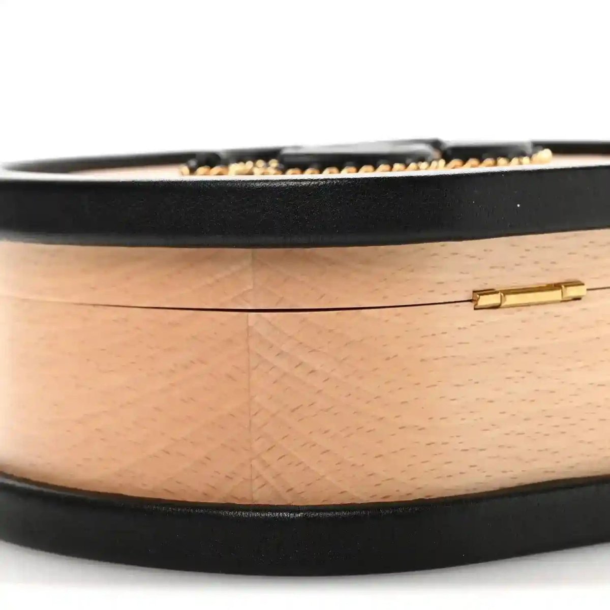 Chanel Round CC Vanity Case in Black Beech Wood Lambskin - NEESTRA