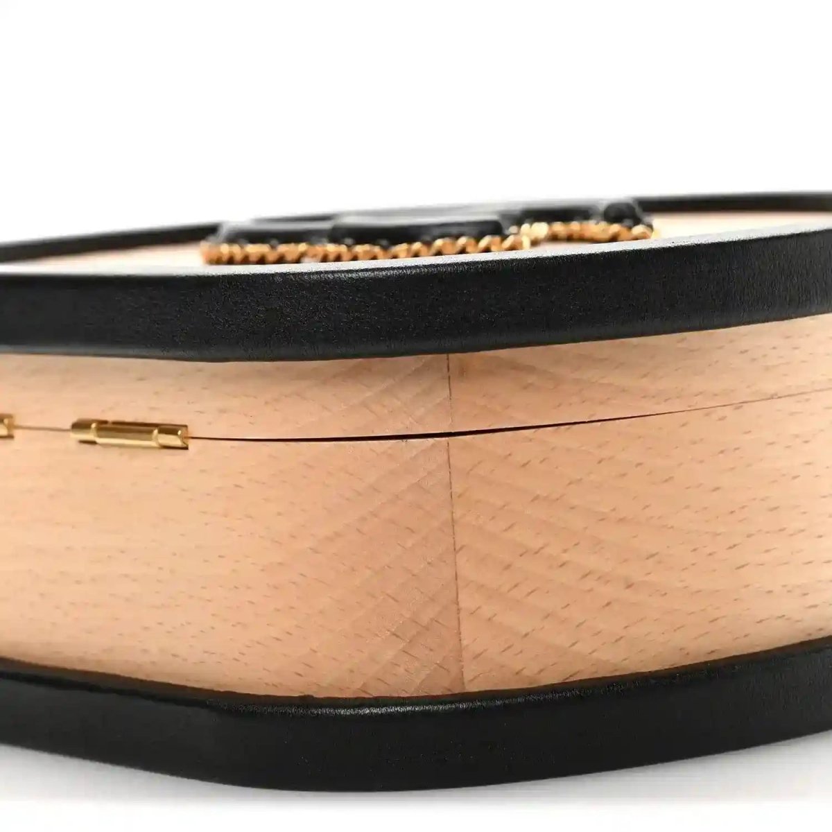 Chanel Round CC Vanity Case in Black Beech Wood Lambskin - NEESTRA