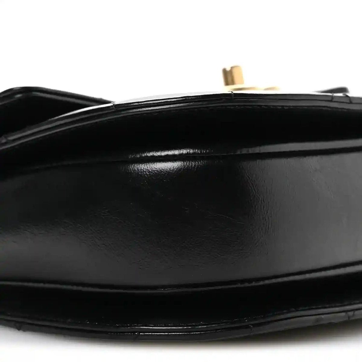 Chanel Shiny Calfskin Quilted Buckle Moon Messenger Bag Black - NEESTRA