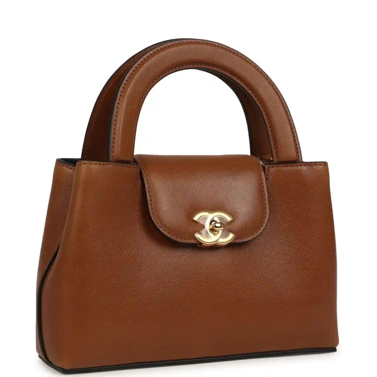 Chanel Small Kelly Shopper Bag in Camel Caviar Leather - NEESTRA