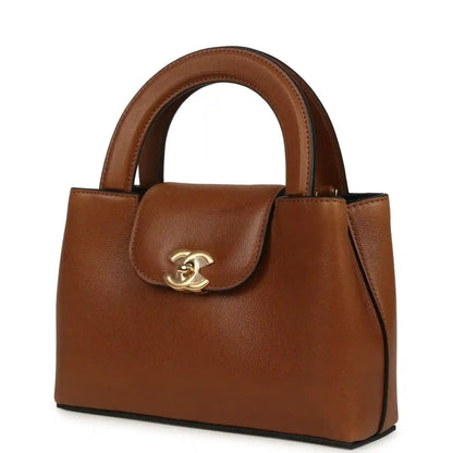 Chanel Small Kelly Shopper Bag in Camel Caviar Leather - NEESTRA