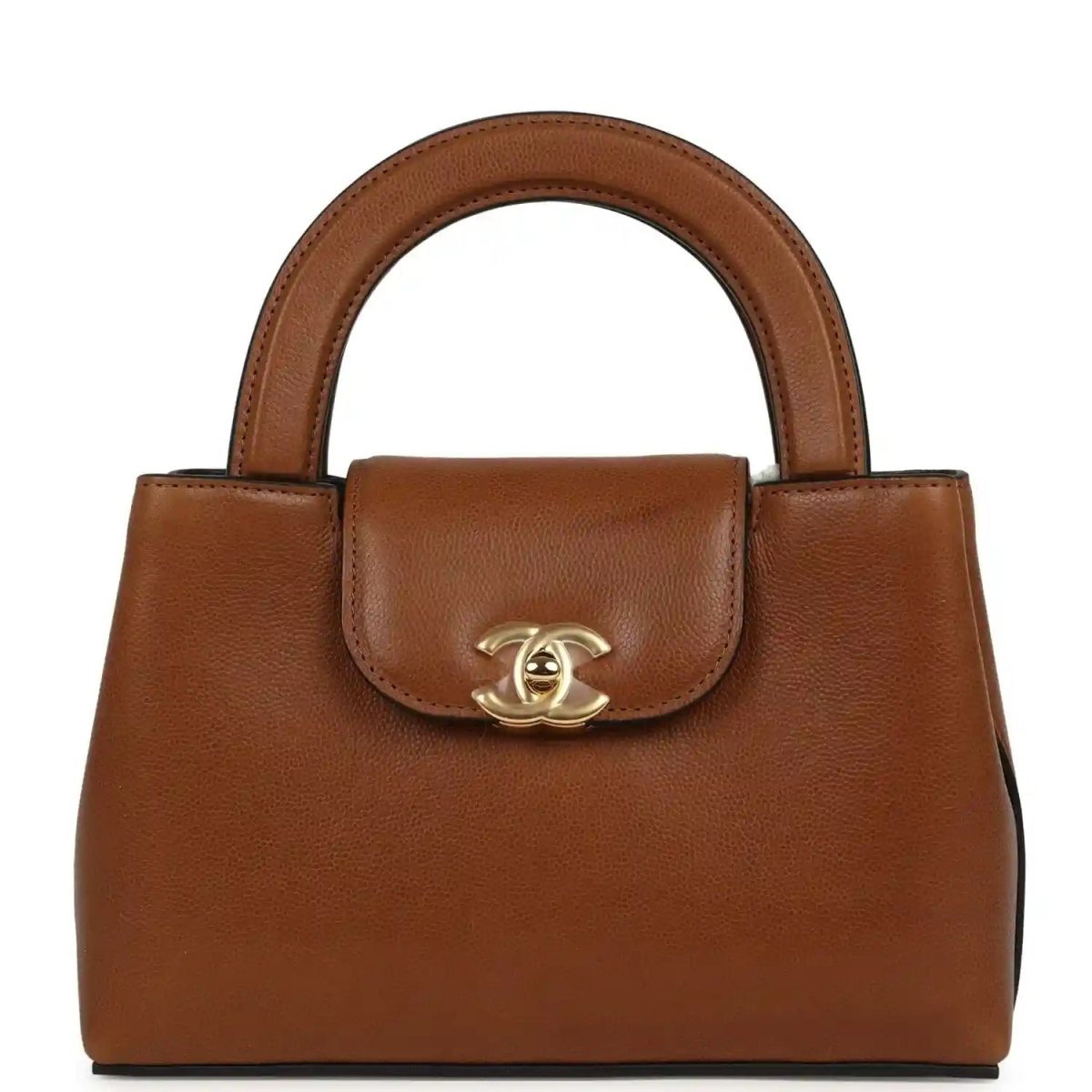 Chanel Small Kelly Shopper Bag in Camel Caviar Leather - NEESTRA