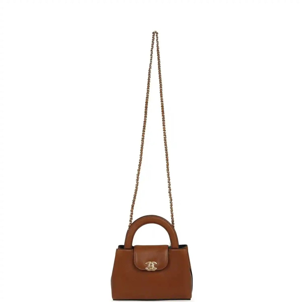 Chanel Small Kelly Shopper Bag in Camel Caviar Leather - NEESTRA
