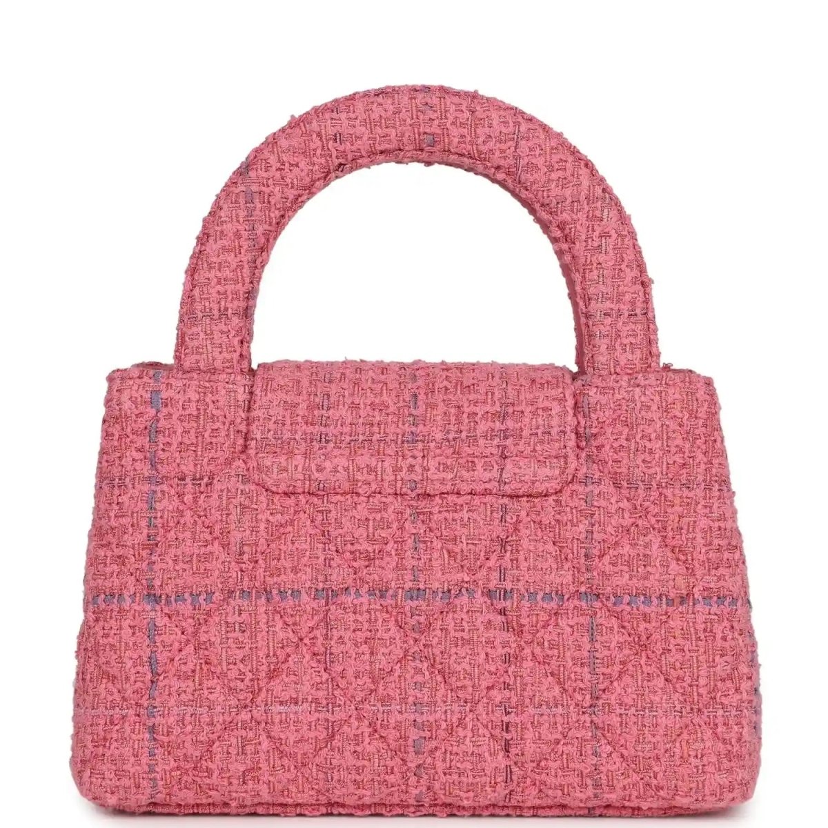 Chanel Small Kelly Shopper Bag in Pink Tweed Brushed Gold - NEESTRA