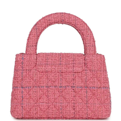 Chanel Small Kelly Shopper Bag in Pink Tweed Brushed Gold - NEESTRA