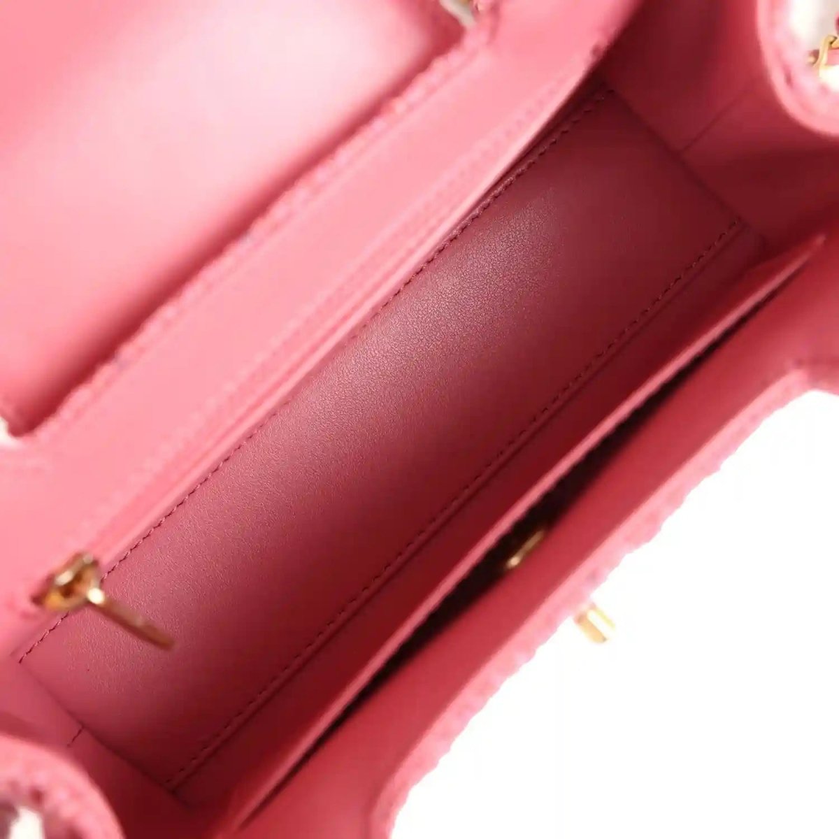 Chanel Small Kelly Shopper Bag in Pink Tweed Brushed Gold - NEESTRA