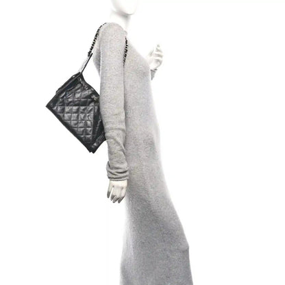 Chanel Small Quilted Shiny Crumpled Calfskin 25 Handbag Black - NEESTRA