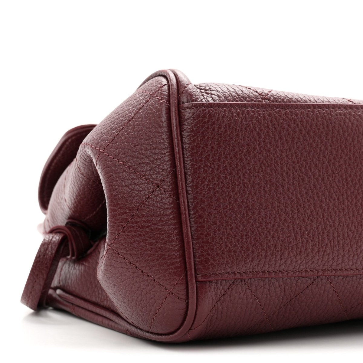 Chanel Urban Essentials Grained Calfskin Stitched Small Shopping Bag Burgundy - NEESTRA
