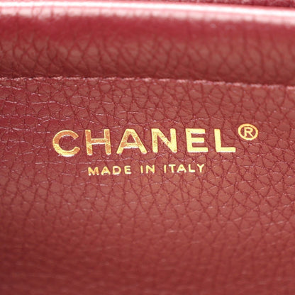 Chanel Urban Essentials Grained Calfskin Stitched Small Shopping Bag Burgundy - NEESTRA