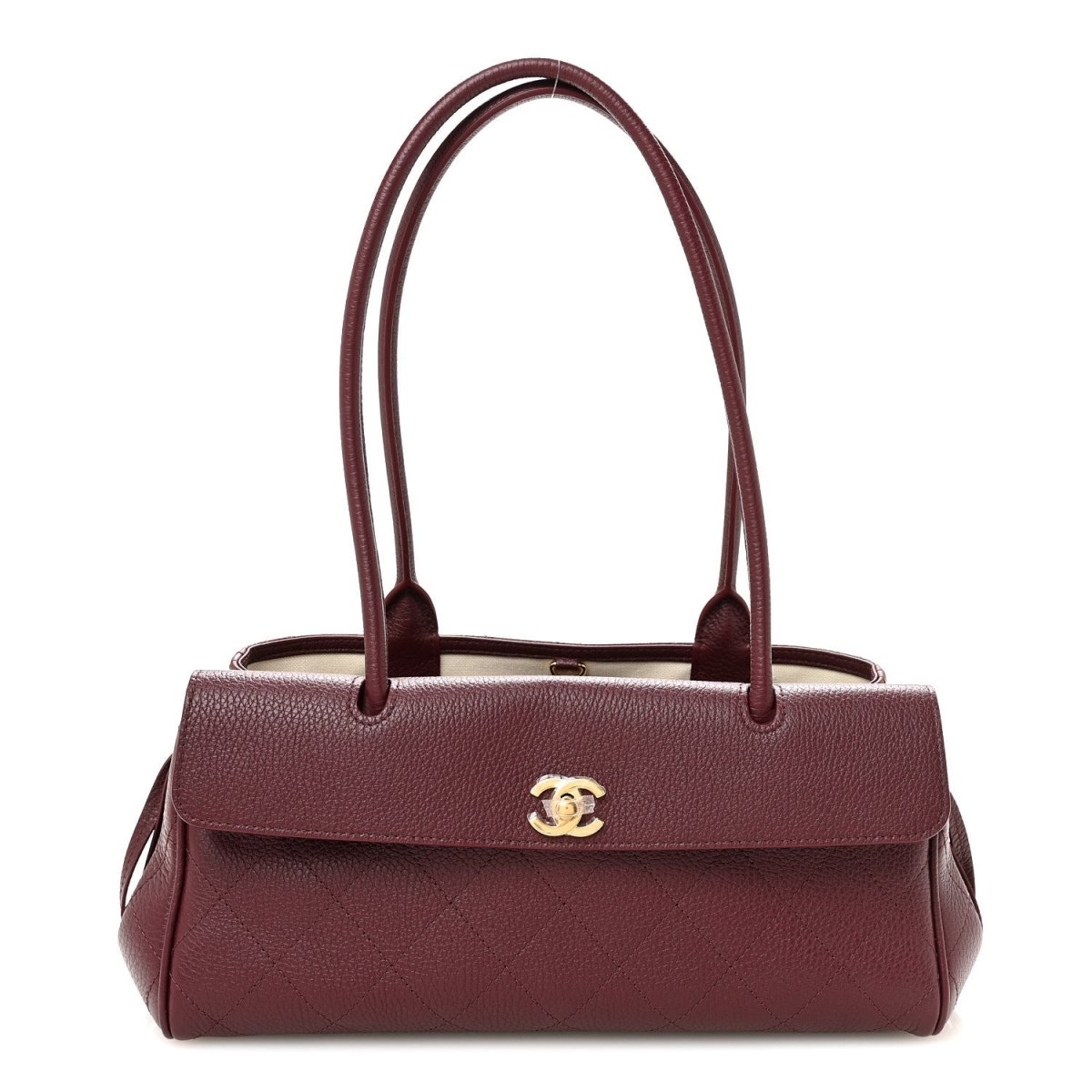 CHANEL Urban Essentials Small Shopping Bag Grained Calfskin Burgundy - NEESTRA