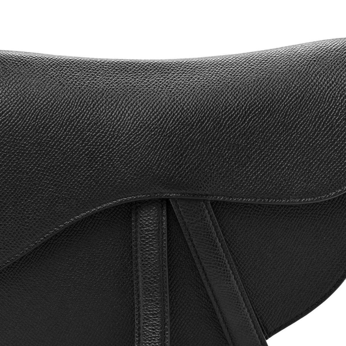 Christian Dior Grained Calfskin Leather Saddle Bag In Black - NEESTRA