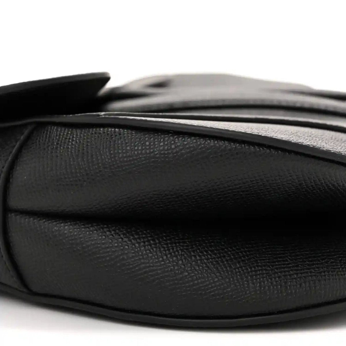 Christian Dior Grained Calfskin Leather Saddle Bag in Black - NEESTRA