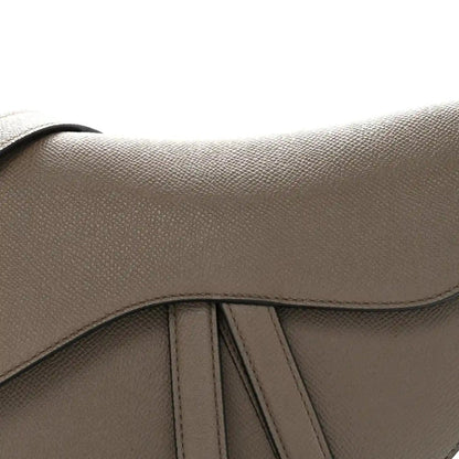 Christian Dior Grained Calfskin Saddle Bag in Clay Green - NEESTRA